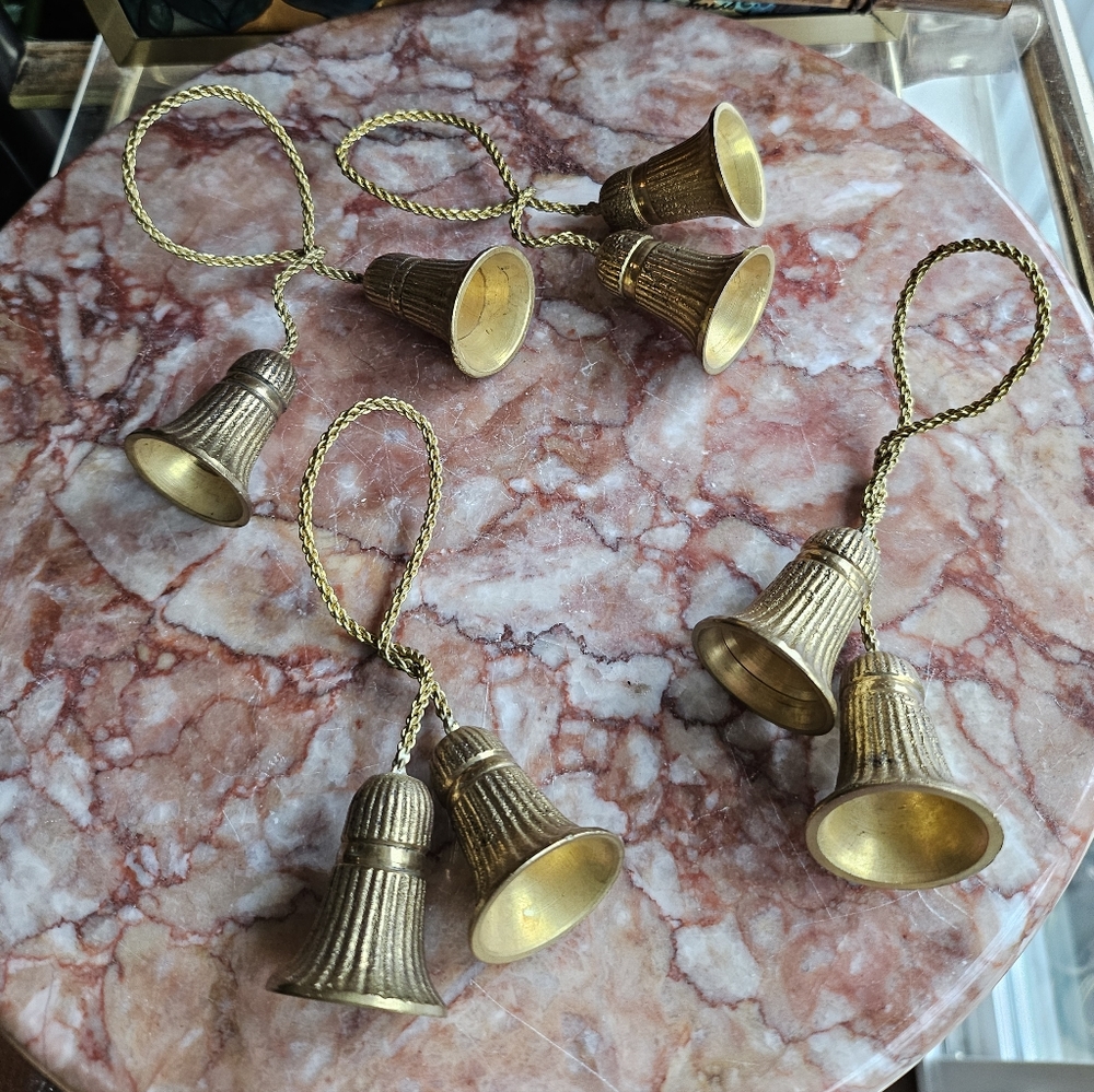 Vintage Hollywood Regency Brass Bell Napkin Holders